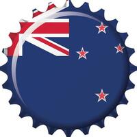 National flag of New Zealand on a bottle cap. Illustration vector