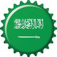 National flag of Saudi Arabia on a bottle cap. Illustration vector