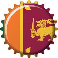 National flag of Sri Lanka on a bottle cap. Illustration vector