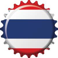 National flag of Thailand on a bottle cap. Illustration vector