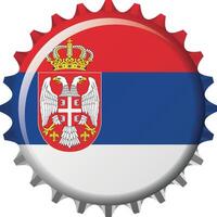 National flag of Serbia on a bottle cap. Illustration vector