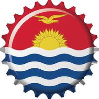 National flag of Kiribati on a bottle cap. Illustration vector