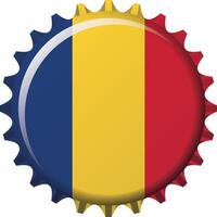 National flag of Romania on a bottle cap. Illustration vector