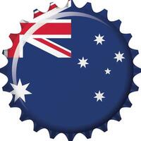 National flag of Australia on a bottle cap. Illustration vector