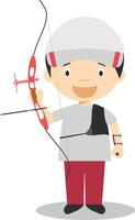 Sports cartoon illustrations. Archery vector