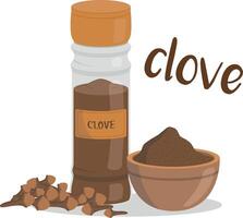 clove illustration isolated in cartoon style. Herbs and Species Series vector