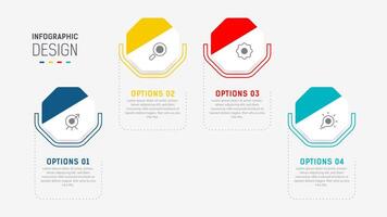 Four Step Infographic element design template for presentation. process diagram and presentations step, workflow layout, banner, flow chart, info graphic illustration. vector