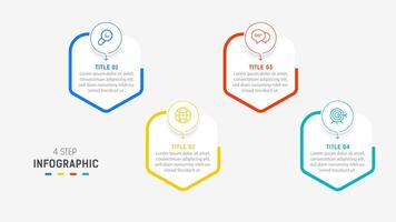 Four Step Infographic element design template for presentation. process diagram and presentations step, workflow layout, banner, flow chart, info graphic illustration. vector