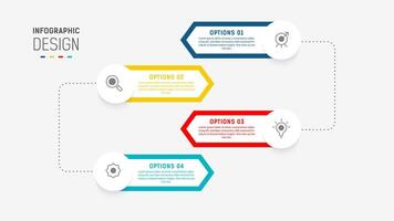 Four Step Infographic element design template for presentation. process diagram and presentations step, workflow layout, banner, flow chart, info graphic illustration. vector