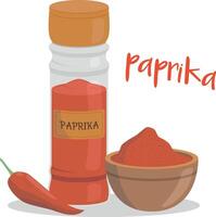 paprika illustration isolated in cartoon style. Herbs and Species Series vector