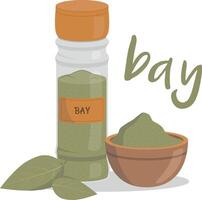 bay illustration isolated in cartoon style. Herbs and Species Series vector