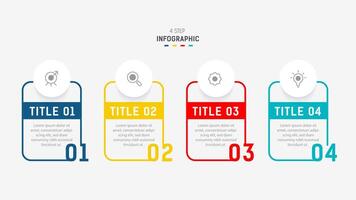 Four Step Infographic element design template for presentation. process diagram and presentations step, workflow layout, banner, flow chart, info graphic illustration. vector