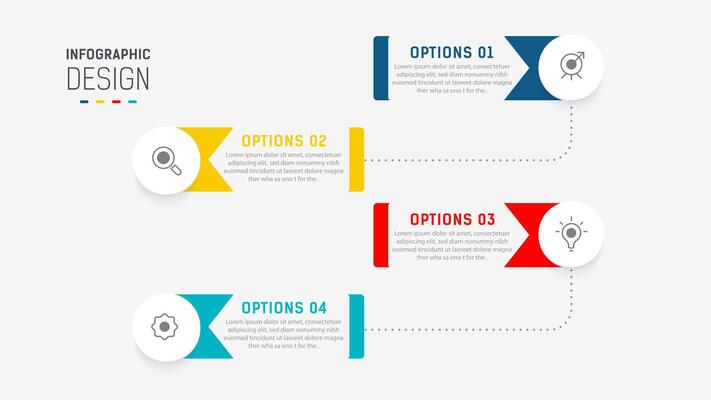 Four Step Infographic element design template for presentation. process diagram and presentations step, workflow layout, banner, flow chart, info graphic illustration.