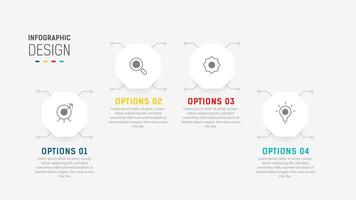 Four Step Infographic element design template for presentation. process diagram and presentations step, workflow layout, banner, flow chart, info graphic illustration. vector