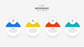 Four Step Infographic element design template for presentation. process diagram and presentations step, workflow layout, banner, flow chart, info graphic illustration. vector