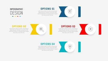 Four Step Infographic element design template for presentation. process diagram and presentations step, workflow layout, banner, flow chart, info graphic illustration. vector