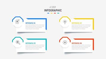 Four Step Infographic element design template for presentation. process diagram and presentations step, workflow layout, banner, flow chart, info graphic illustration. vector