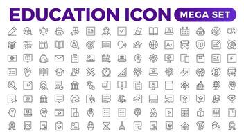 Education line icon collection. Set of line icons of education for modern concepts, web, and apps. Set of flat signs and symbols for web and apps. vector