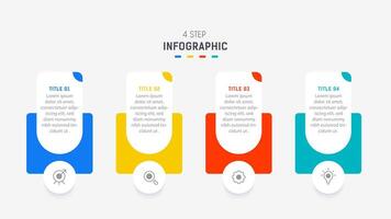 Four Step Infographic element design template for presentation. process diagram and presentations step, workflow layout, banner, flow chart, info graphic illustration. vector