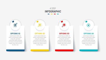 Four Step Infographic element design template for presentation. process diagram and presentations step, workflow layout, banner, flow chart, info graphic illustration. vector