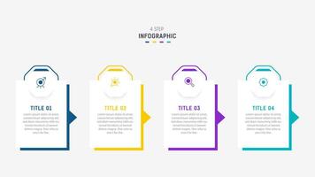 Four Step Infographic element design template for presentation. process diagram and presentations step, workflow layout, banner, flow chart, info graphic illustration. vector