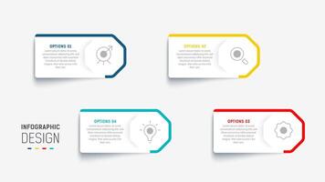 Four Step Infographic element design template for presentation. process diagram and presentations step, workflow layout, banner, flow chart, info graphic illustration. vector