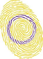 Fingerprint colored with the Intersex pride flag isolated on white background Illustration vector