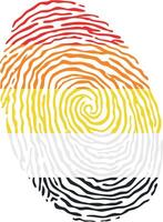 huella dactilar de colores con el litexual orgullo bandera aislado en blanco antecedentes ilustración vector
