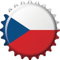 National flag of Czech Republic on a bottle cap. Illustration vector