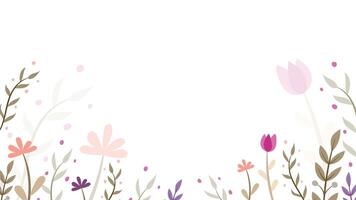 Abstract flower background design floral border frame vector