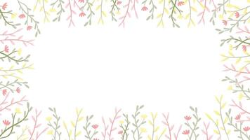 Abstract flower background design floral border frame vector