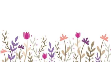 Abstract flower background design floral border frame vector