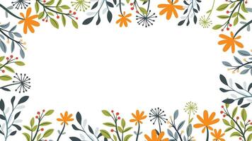 Abstract flower background design floral border frame vector