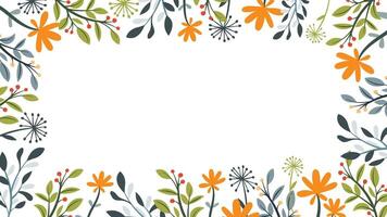 Abstract flower background design floral border frame vector