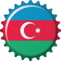 National flag of Azerbaijan on a bottle cap. Illustration vector