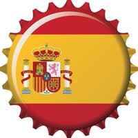 National flag of Spain on a bottle cap. Illustration vector