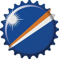 National flag of Marshall Islands on a bottle cap. Illustration vector