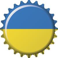 nacional bandera de Ucrania en un botella gorra. ilustración vector
