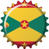 National flag of Grenada on a bottle cap. Illustration vector