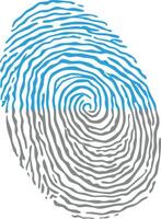 Fingerprint colored with the Autosexual pride flag isolated on white background Illustration vector
