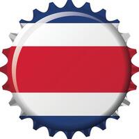 National flag of Costa Rica on a bottle cap. Illustration vector