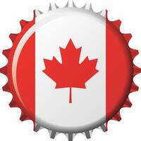 National flag of Canada on a bottle cap. Illustration vector