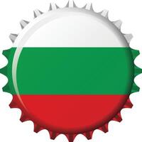 National flag of Bulgaria on a bottle cap. Illustration vector