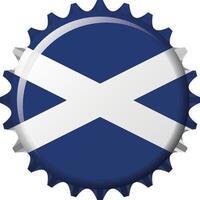 National flag of Scotland on a bottle cap. Illustration vector