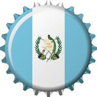 National flag of Guatemala on a bottle cap. Illustration vector