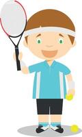 Deportes dibujos animados ilustraciones. tenis vector