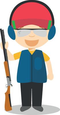 Sports cartoon illustrations. Shooting