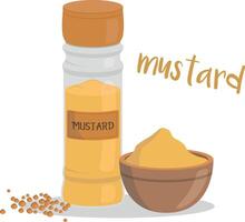 mustard illustration isolated in cartoon style. Herbs and Species Series vector