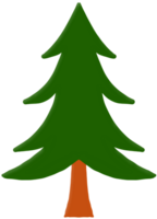 Natale albero pianta semplice digitale cartone animato linea icona opera d'arte elemento illustrazione png