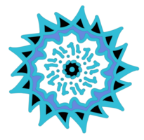 mandala bleu Couleur Soleil art isolé.chakra symbole pour yoga et méditation, mandala coloration isolé. abstrait complexe géométrique rond élément conception contour png